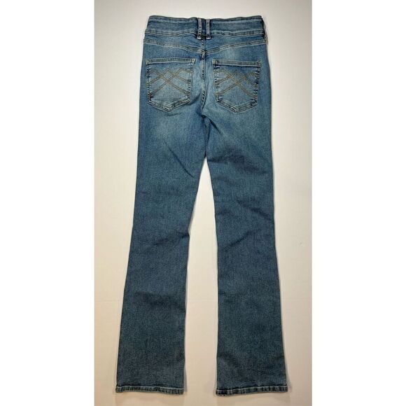 Free People We theFree Shayla Mid Rise Bootcut Jeans Size 28 Embroidered Pockets - Picture 9 of 10